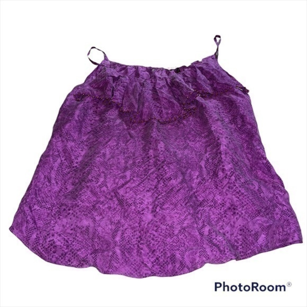 Silk Rebecca Taylor purple crocodile tank top dress shirt